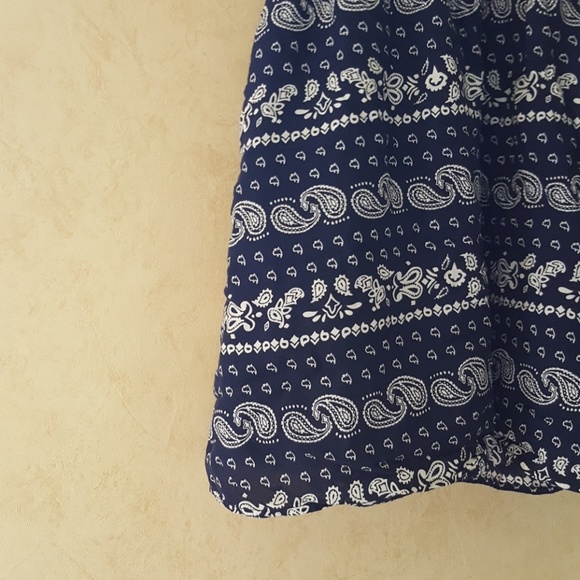 Levi's navy blue bandana print dress size large - Picture 3 of 4